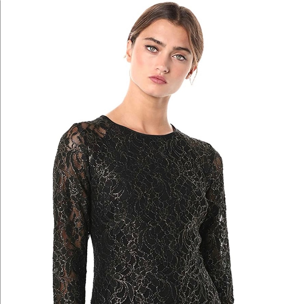 Tommy Hilfiger Black and Gold Lace Dress